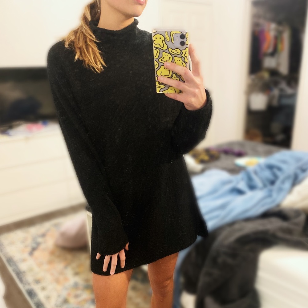 Banana republic black turtleneck sweater dress